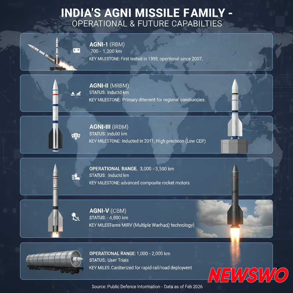 India's Agni Missile Family - Infographic
